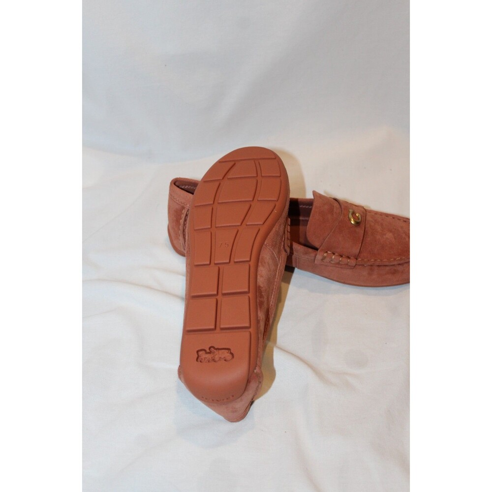 COACH SCULPT C LOGO SLIP ON DRIVER SUEDE LOAFER MOCASSINS CLAY SZ 8 NEW - Picture 9 of 9